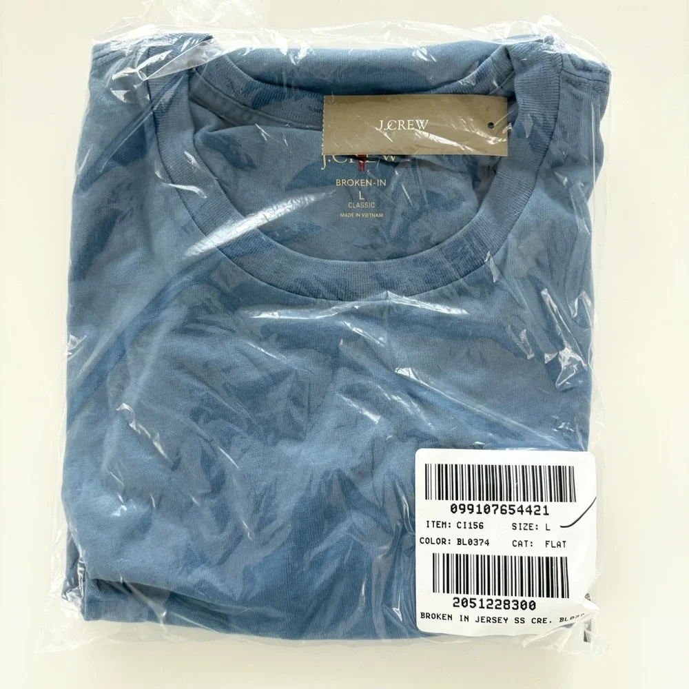 NWT J. Crew Broken-in T-shirt Short Sleeve Crew Shade Blue